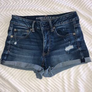 Dark Denim High Waisted Shorts